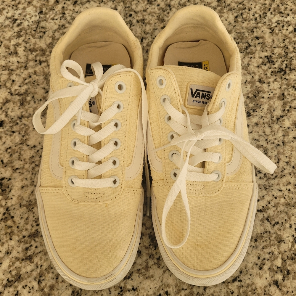VANS Off the Wall Old Skool Sneakers Women's Cream ** Size 7 ** GUC !! - Picture 2 of 9